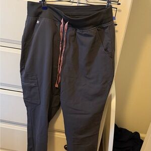 Figs high waisted Zamora charcoal petite jogger scrub pants